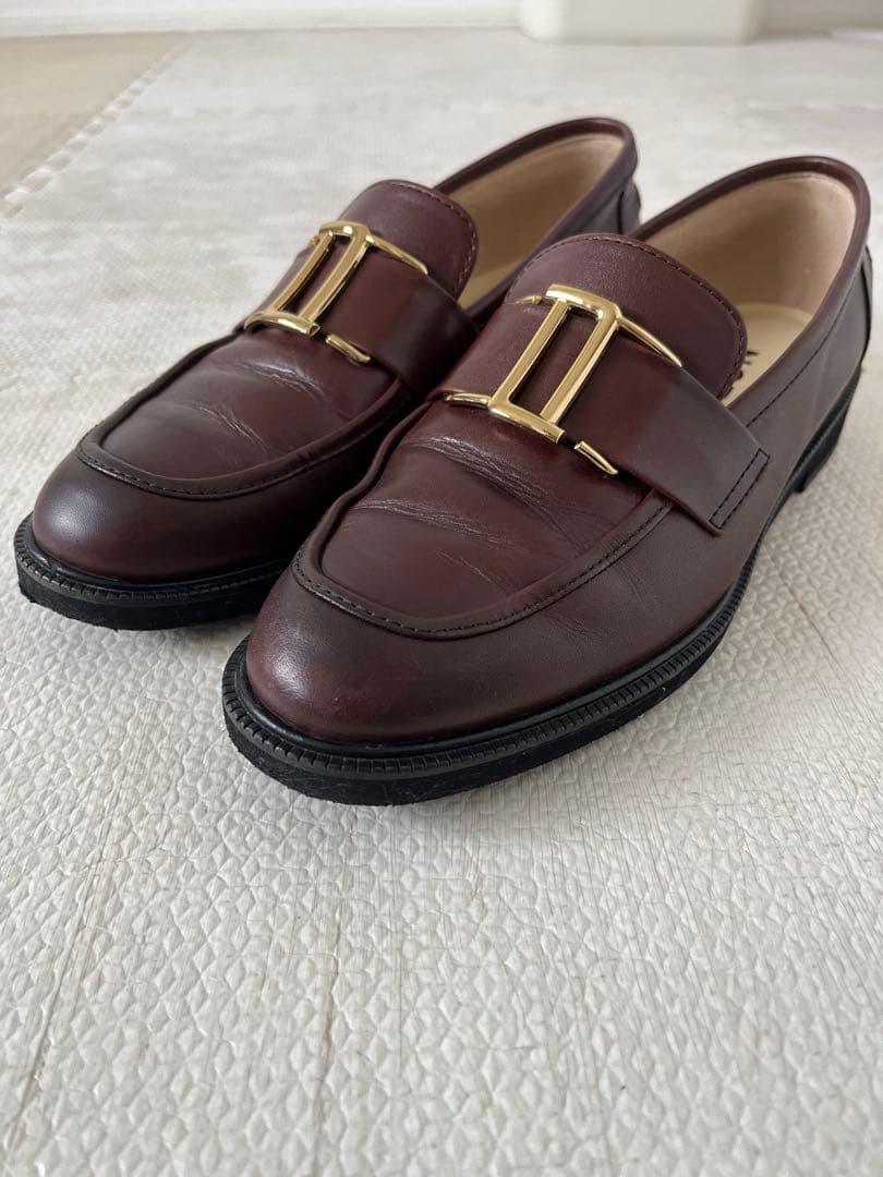 ルタロン　レザーメタルモチーフローファー　ブラウン　牛革　日本製