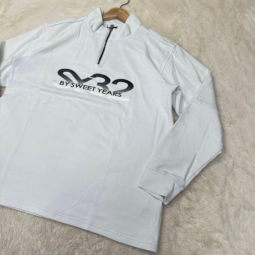 ✨美品✨SY32ゴルフ ハーフジップシャツ L ビッグロゴ 伸縮性 モックネック