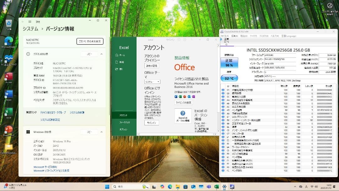 NUC10i7fnh ベアボーンPC windows11 Office2016