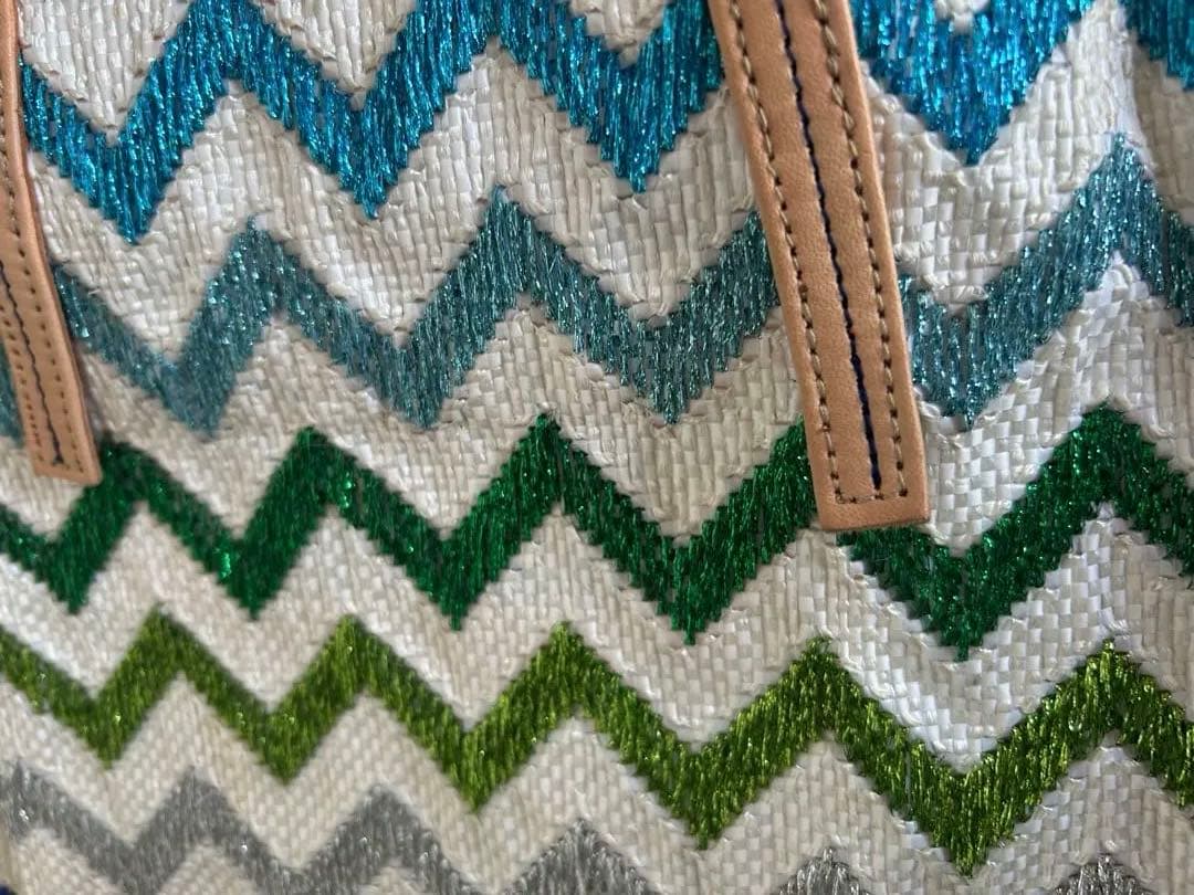 新品未使用eni shallaエンシャラハンドメイドトートバッグ/ブルー系