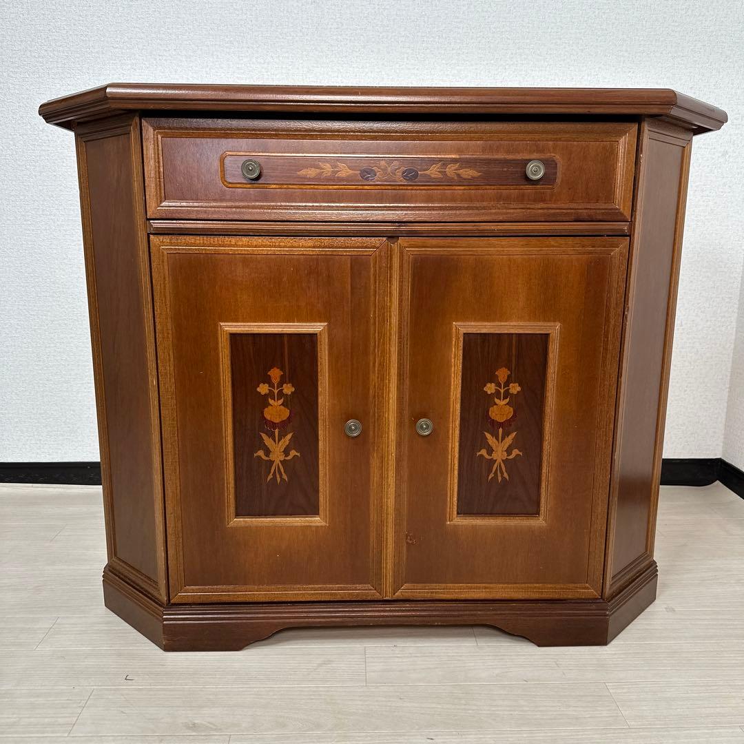 イタリア製 象嵌細工 アンティークスタイル コンソール キャビネットis2※