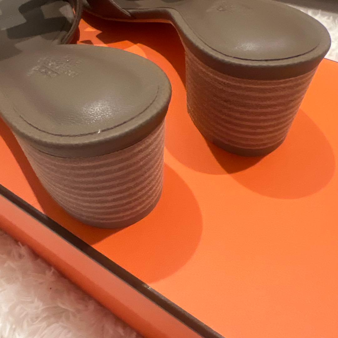 新品未使用 HERMES エルメス オアジス 36 エトゥープ サンダル