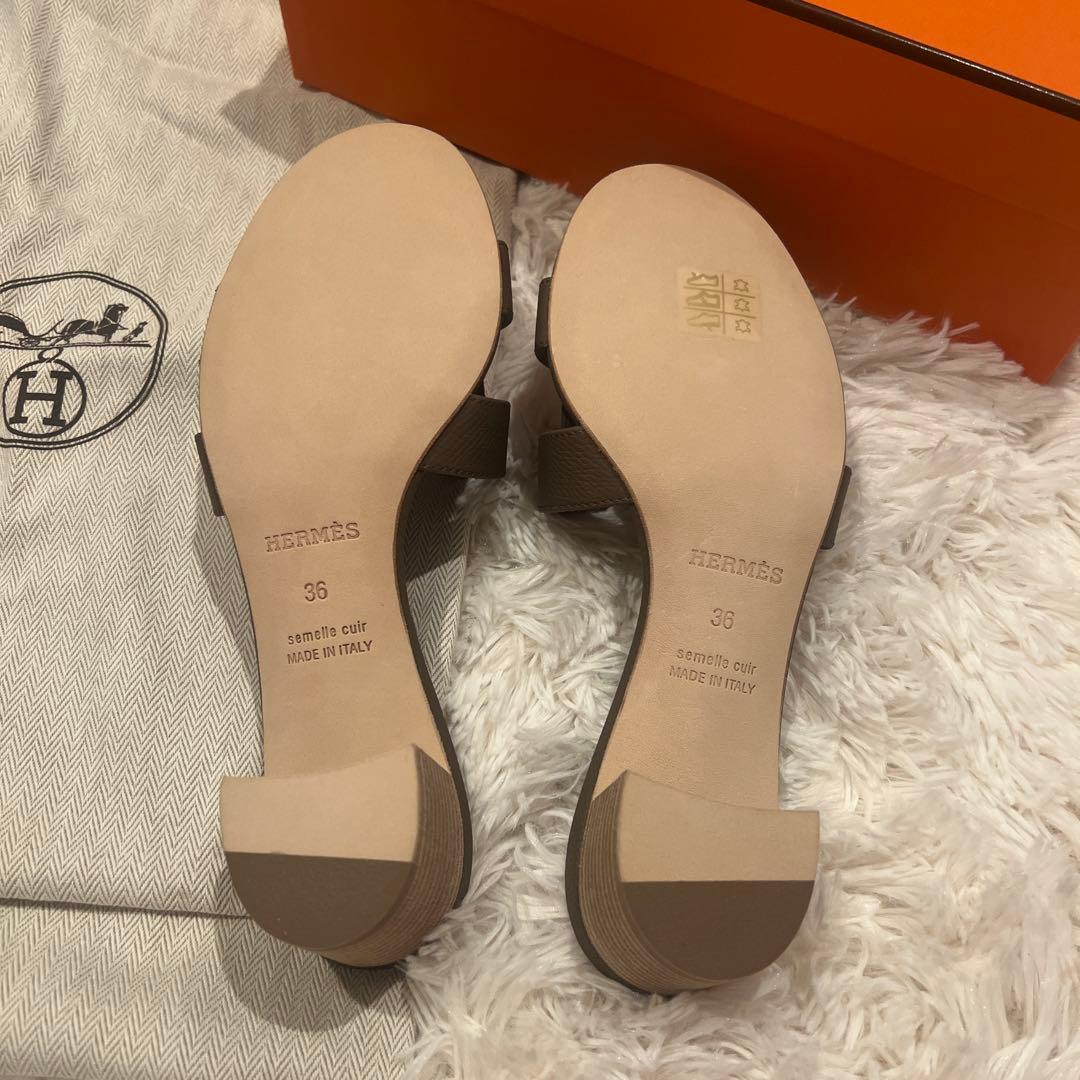 新品未使用 HERMES エルメス オアジス 36 エトゥープ サンダル