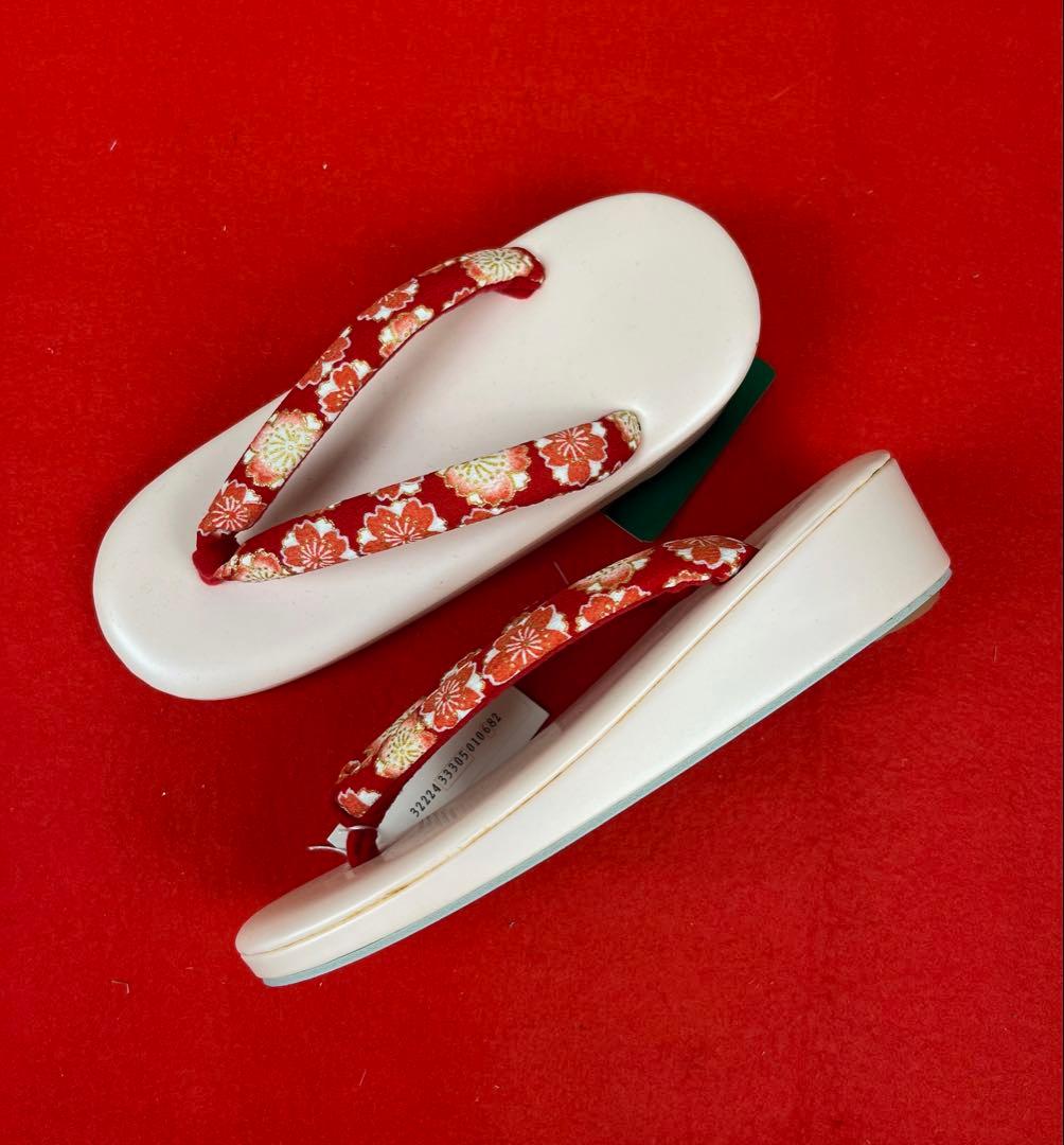 新品 七五三 はこせこセット 004 赤 花柄 6点セット 巾着 はこせこ