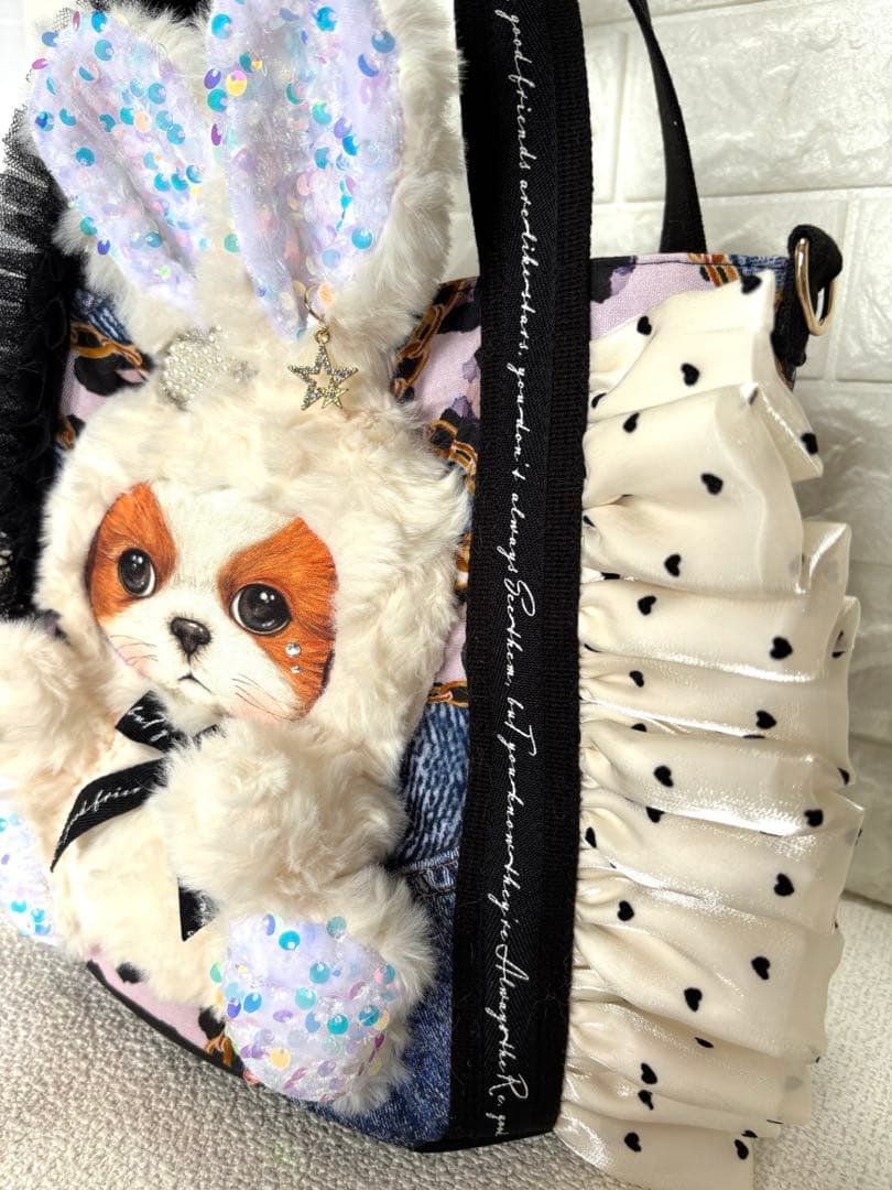 そ*2様 コヤンイサムチョン　ハンドメイド　丸底トートバッグ　デニムヒョウ柄　ア