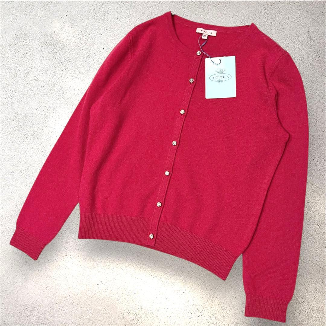 【新品タグ付き】TOCCA カシミヤ100% ピンク カーディガン XS