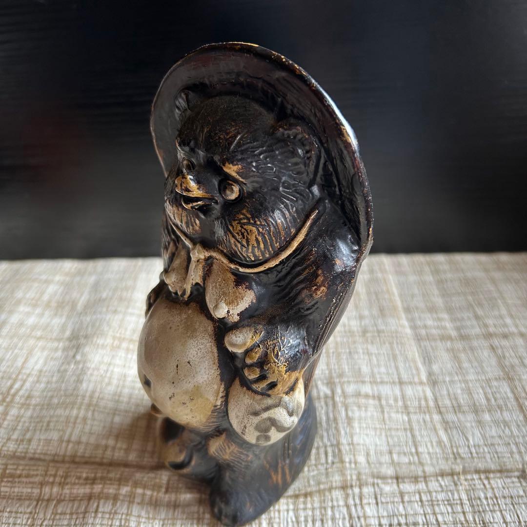 たぬき 狸 置物 信楽焼 古美術 戦前戦後 ヴィンテージ マスコット