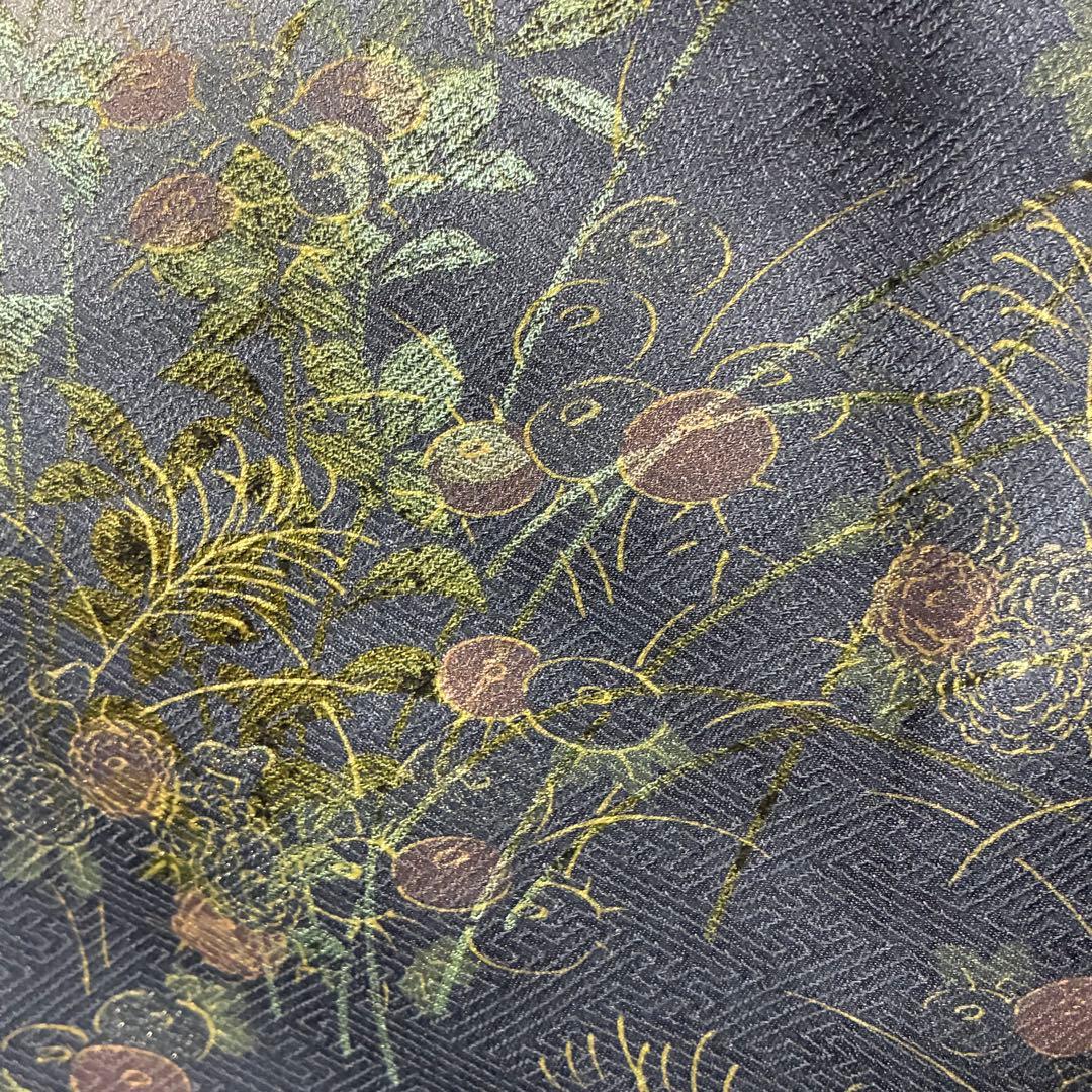 D87 訪問着 花刺繍 雪輪 金彩 正絹 着物 袷 しつけ糸付き未使用極美品