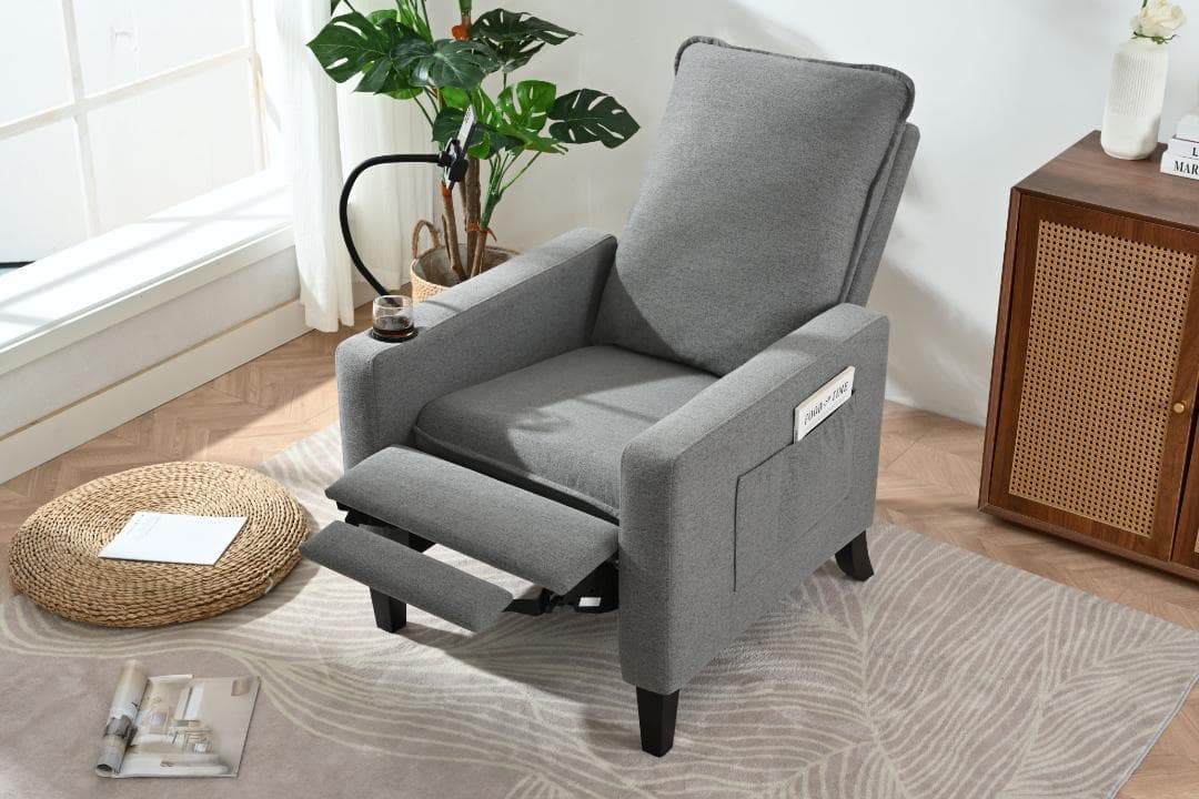 リクライニングソファ リクライニングチェア スマホホルダー カップホルダー付き