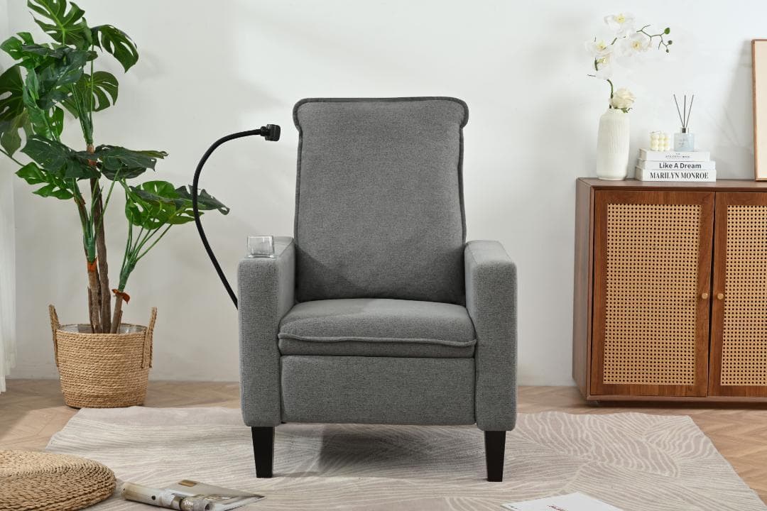 リクライニングソファ リクライニングチェア スマホホルダー カップホルダー付き