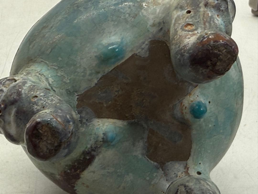 中国　鈞釉　蓮摘香炉　訳あり　送料込み251104