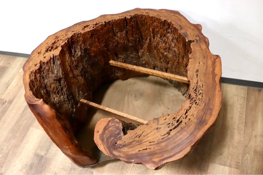 GMGK458○世界遺産屋久杉 工房家具 切株 センターテーブル リビングテーブ