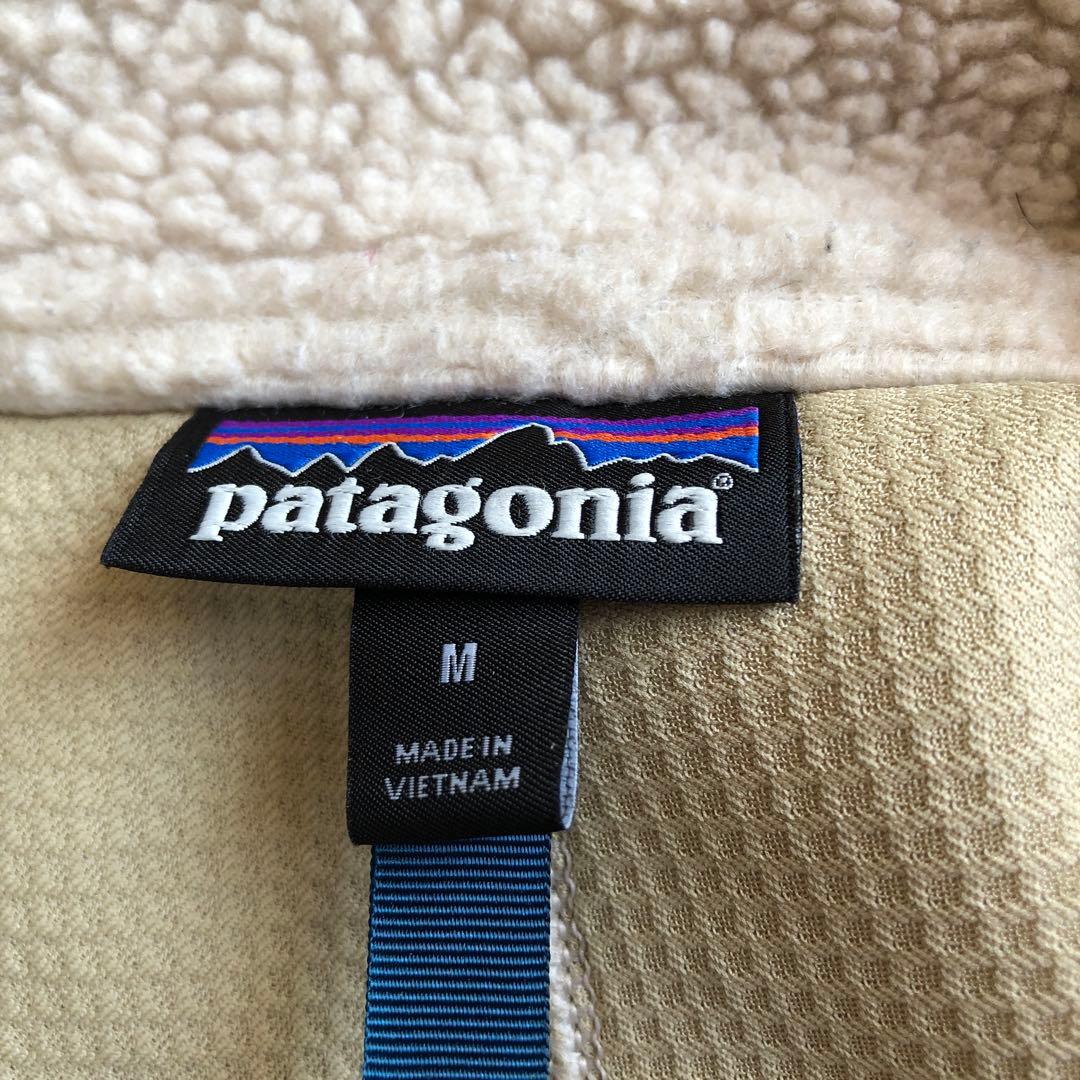 patagonia フリース ベスト M ホワイト/ネイビー【即日発送】