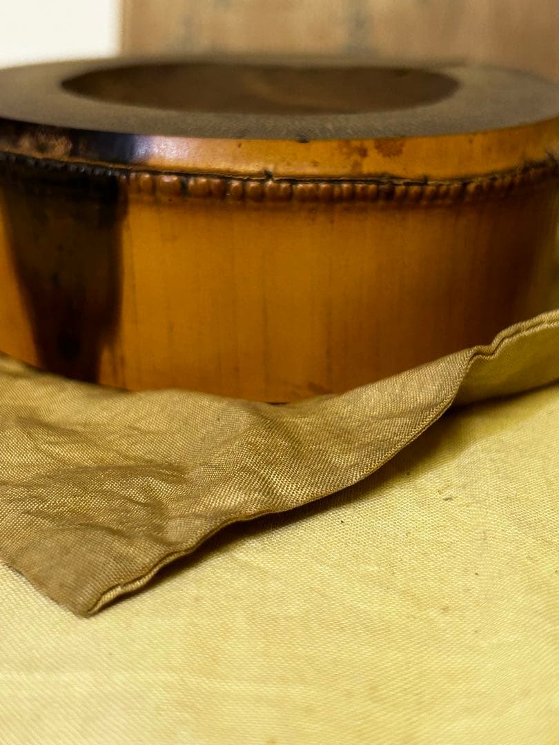 処分　松尾流五代目　松尾 不俊斎在判 竹大蓋置 茶道具