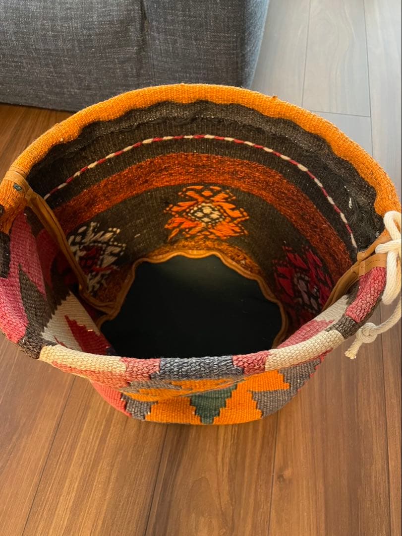 希少　キリムバスケット　キリムラグ　ポット　鉢カバー　観葉植物