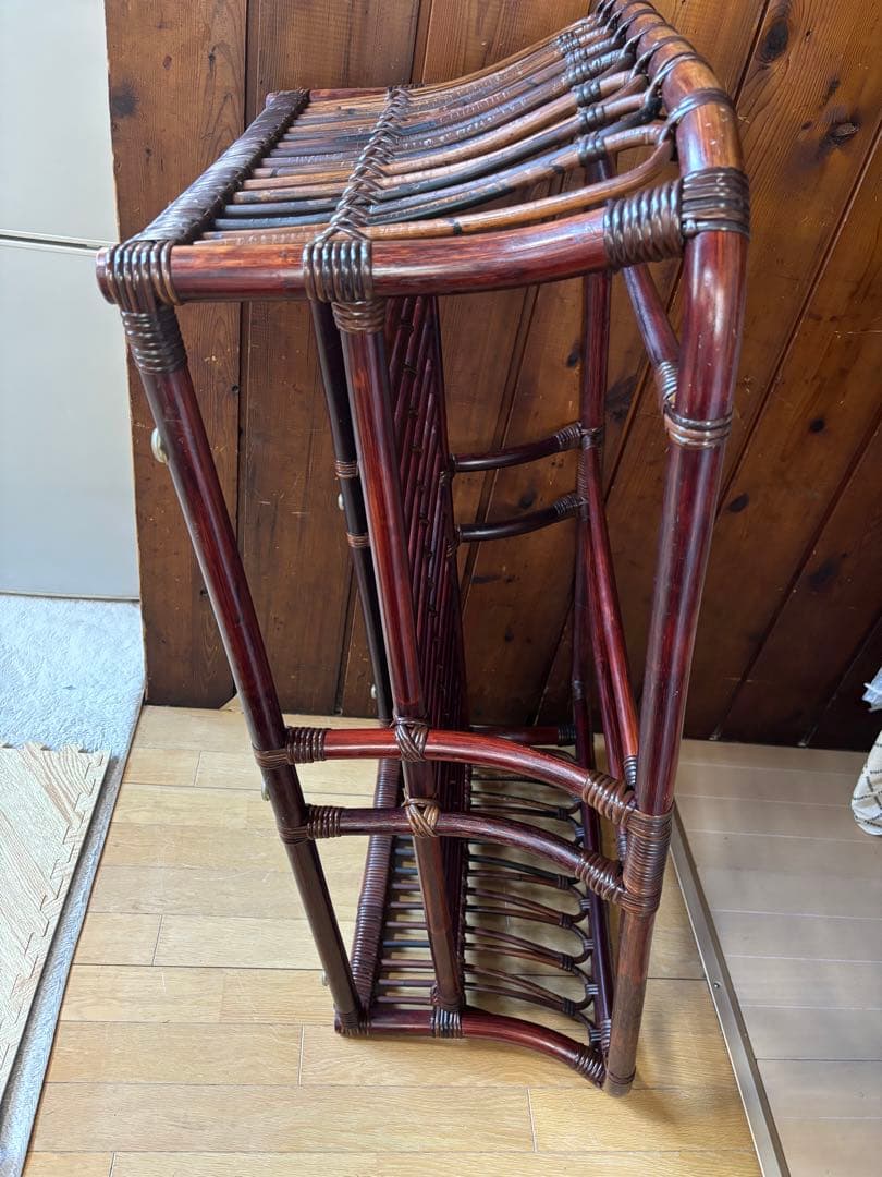 ꧁籐家具꧂アジアン ラタンテーブル ガラス天板座卓 センターテーブル 古家具