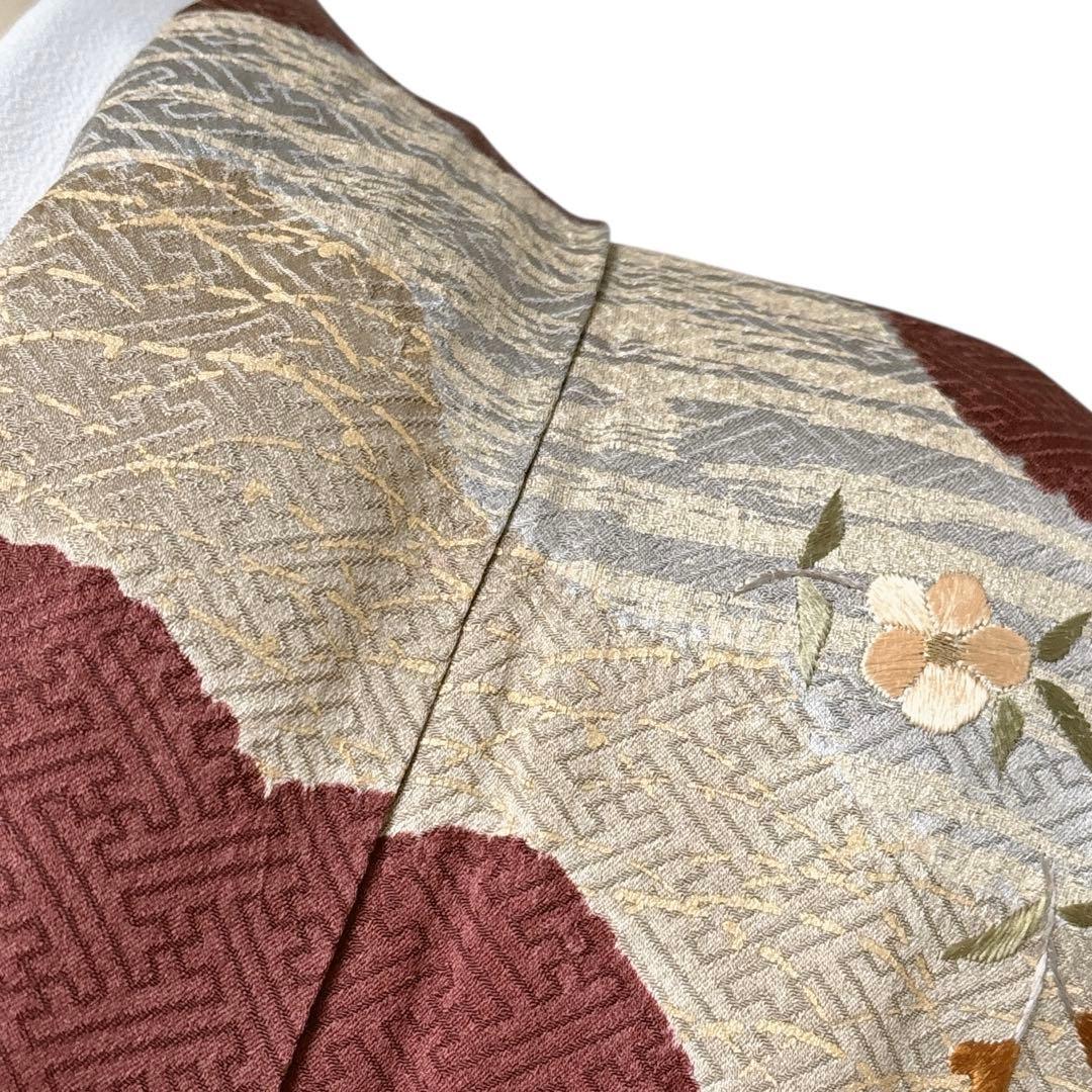 A160愛華 着物 訪問着　絞り　金彩　正絹　　フォーマル　身丈163cm