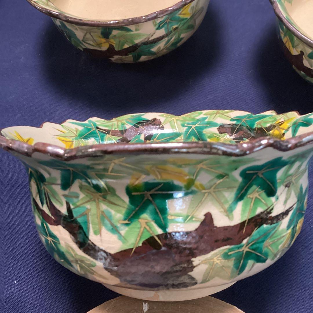 京焼乾山写新緑紅葉向付10客　　新品未使用　　京料理