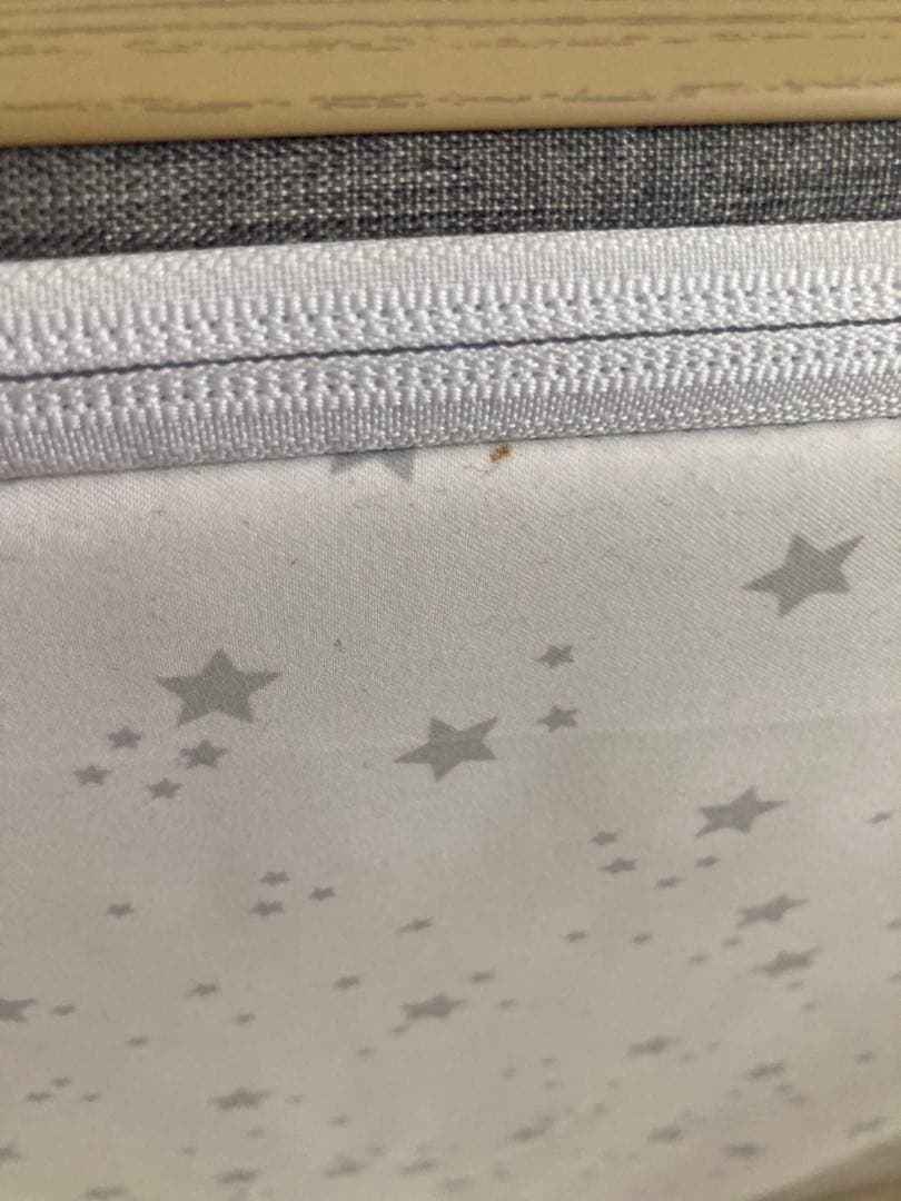 美品AORTD ポータブルベビーベッド HZDMJ グレー 星柄マットレス付き