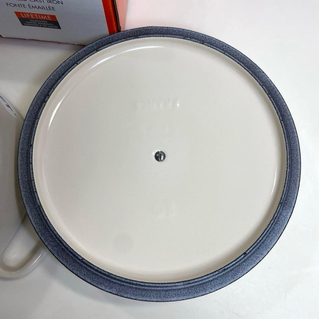 【未使用】ルクルーゼ　ココットロンド20cm ゴールドツマミ