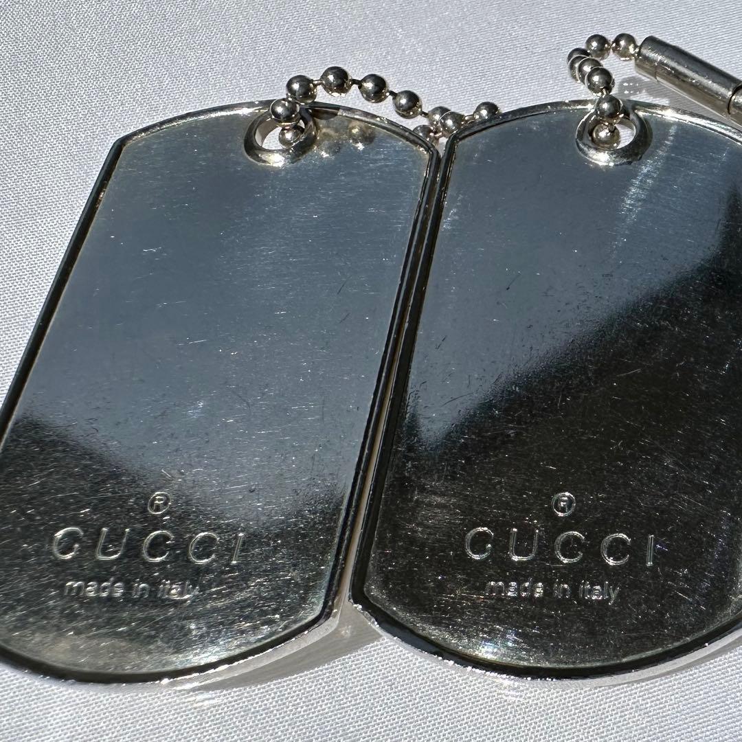 GUCCI グッチ　ドッグタグ　ロゴプレート　SV925キーホルダー　2プレート