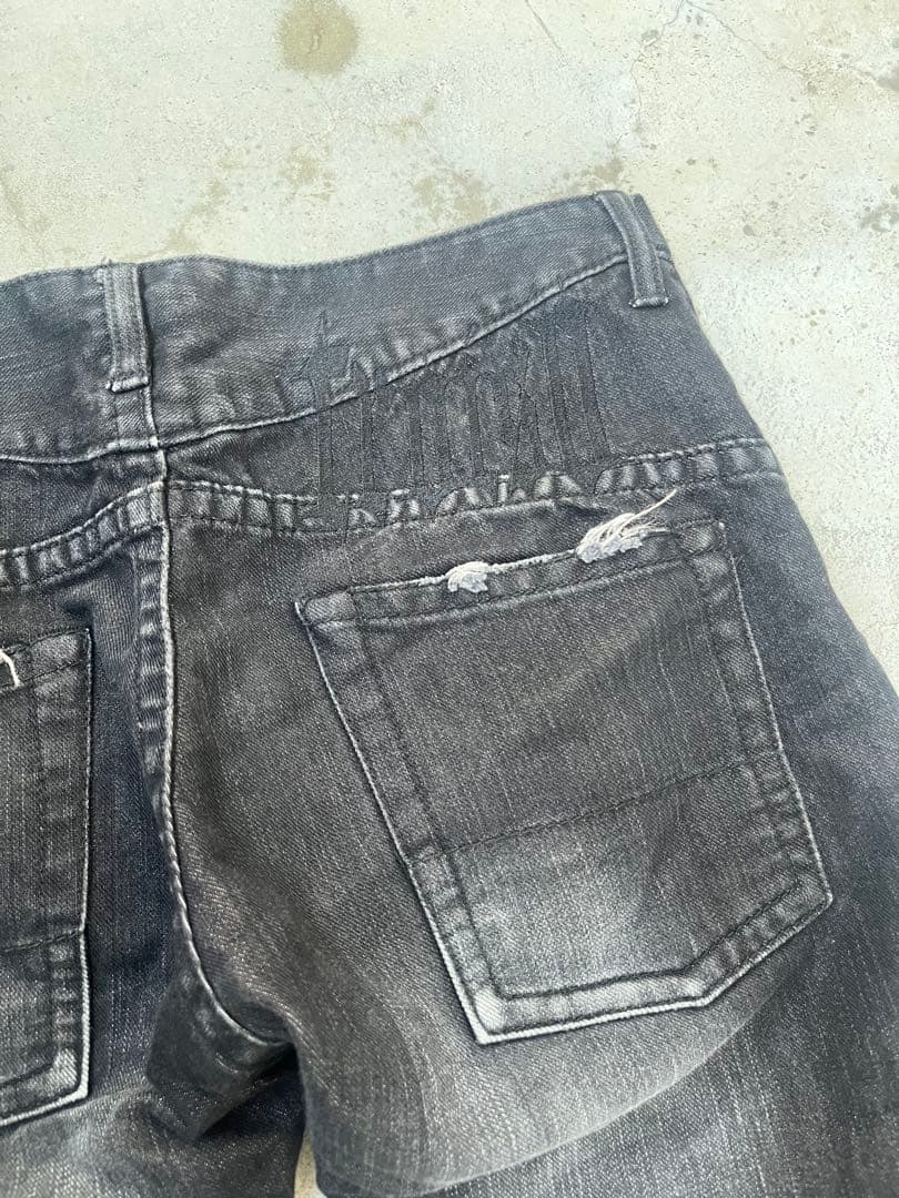 TroisO トロワゾ ブラックラメデニムパンツ