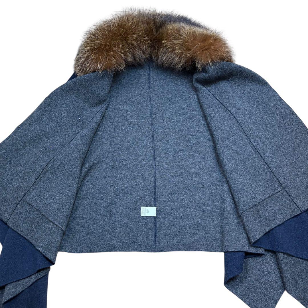 未使用品 BRUNELLO CUCINELLI カシミヤ100 ポンチョ ファー