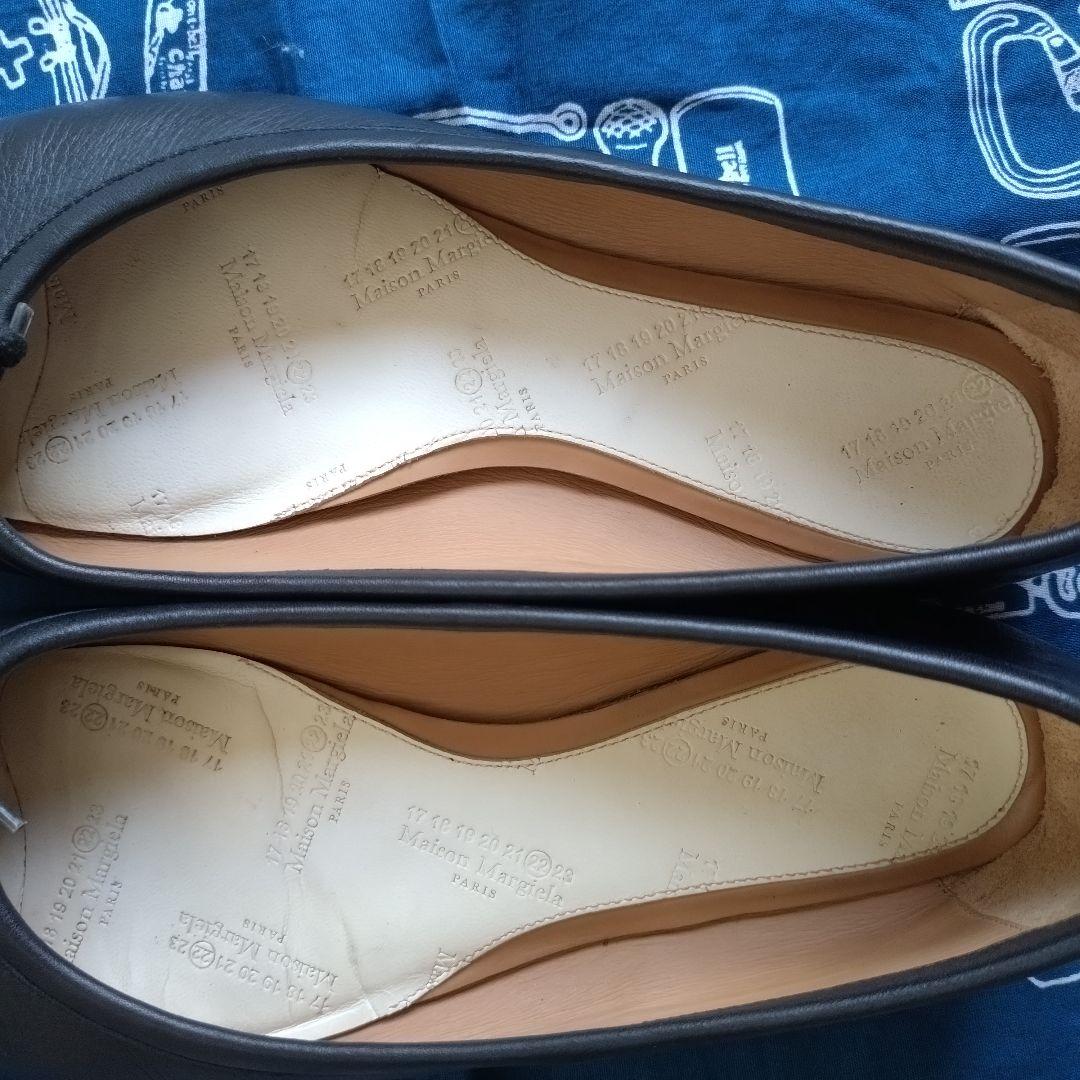 マルジェラ　36 足袋　タビ　バレエ　レザー　ブラック