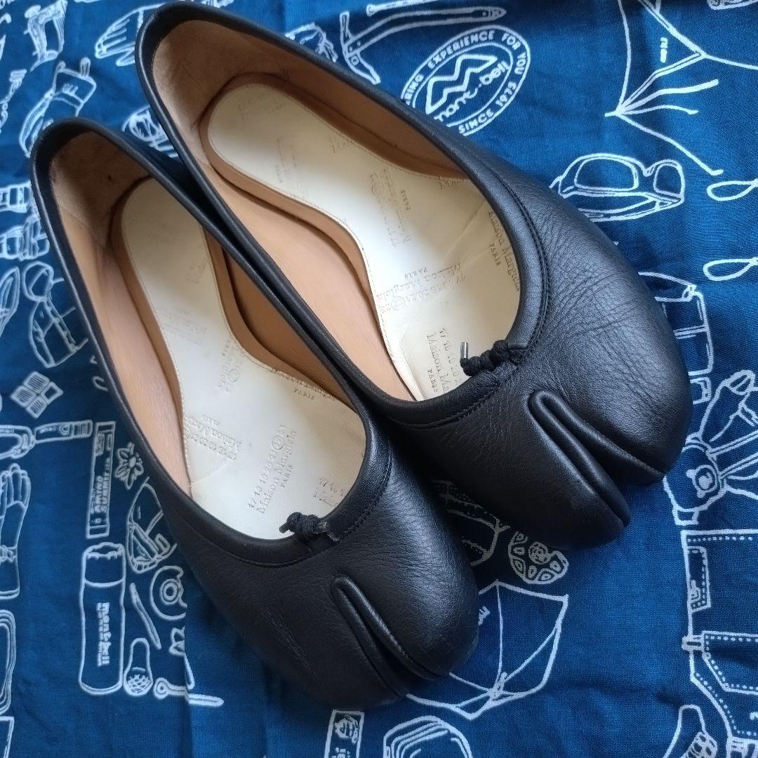 マルジェラ　36 足袋　タビ　バレエ　レザー　ブラック