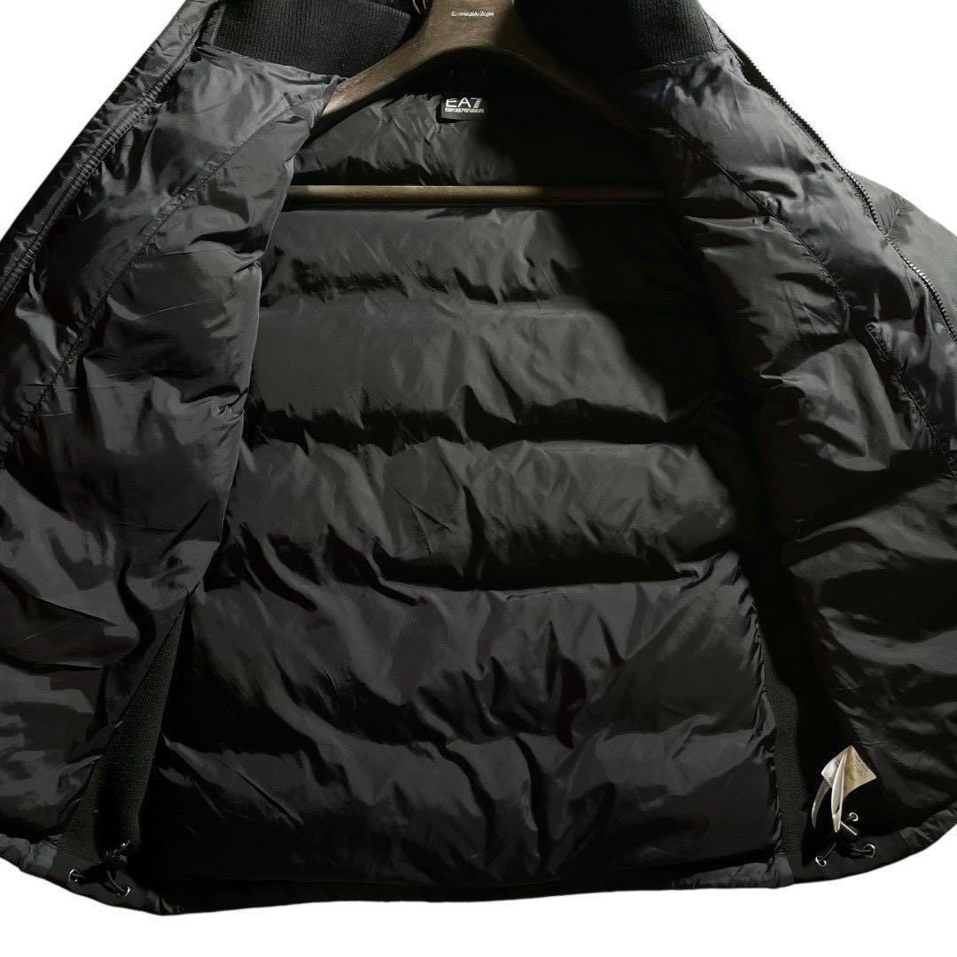 極美品/XL】EA7 エンポリオアルマーニ ダウンジャケット フード付 ネイビー