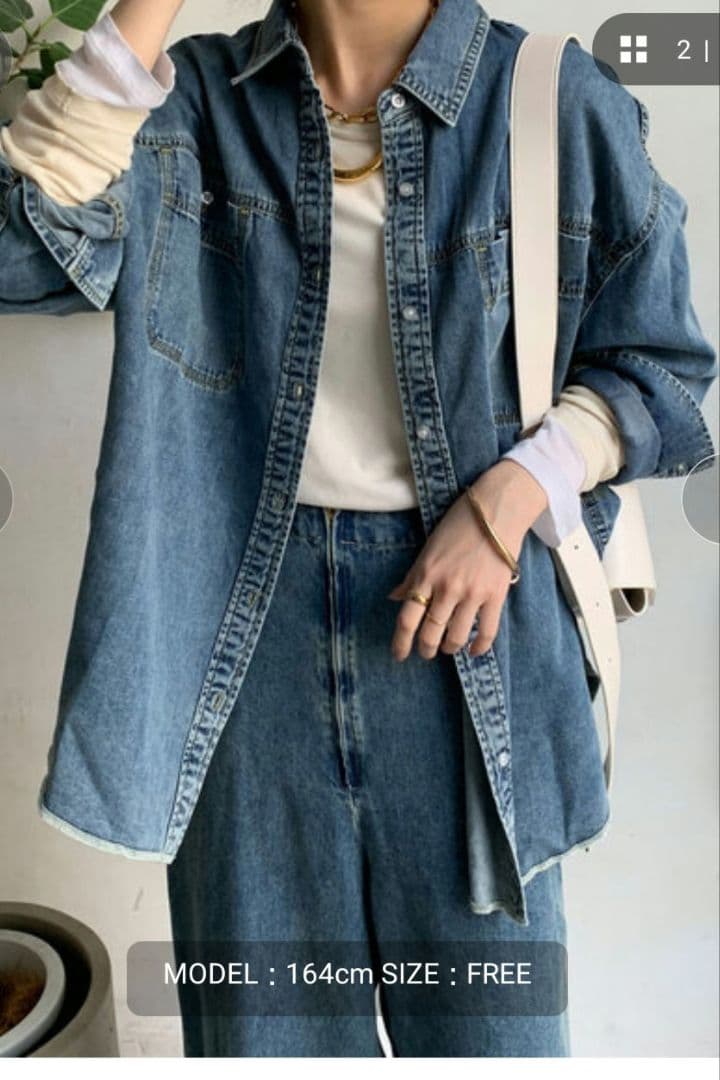 人気完売商品！新品　DOUDOU リヨセルデニムシャツ　2025年購入　ドゥドゥ