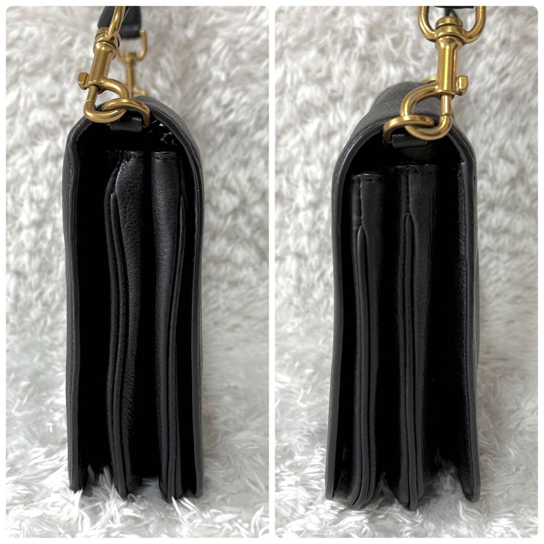 【極美品】 トリーバーチ ショルダーバッグ 2way 黒 フラップ ビックロゴ