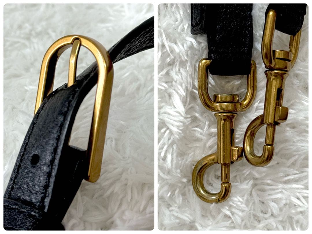 【極美品】 トリーバーチ ショルダーバッグ 2way 黒 フラップ ビックロゴ