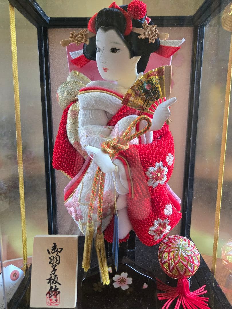 【展示品限り】正月飾り　羽子板　ケース飾り オルゴール付　※閉店セール　H19
