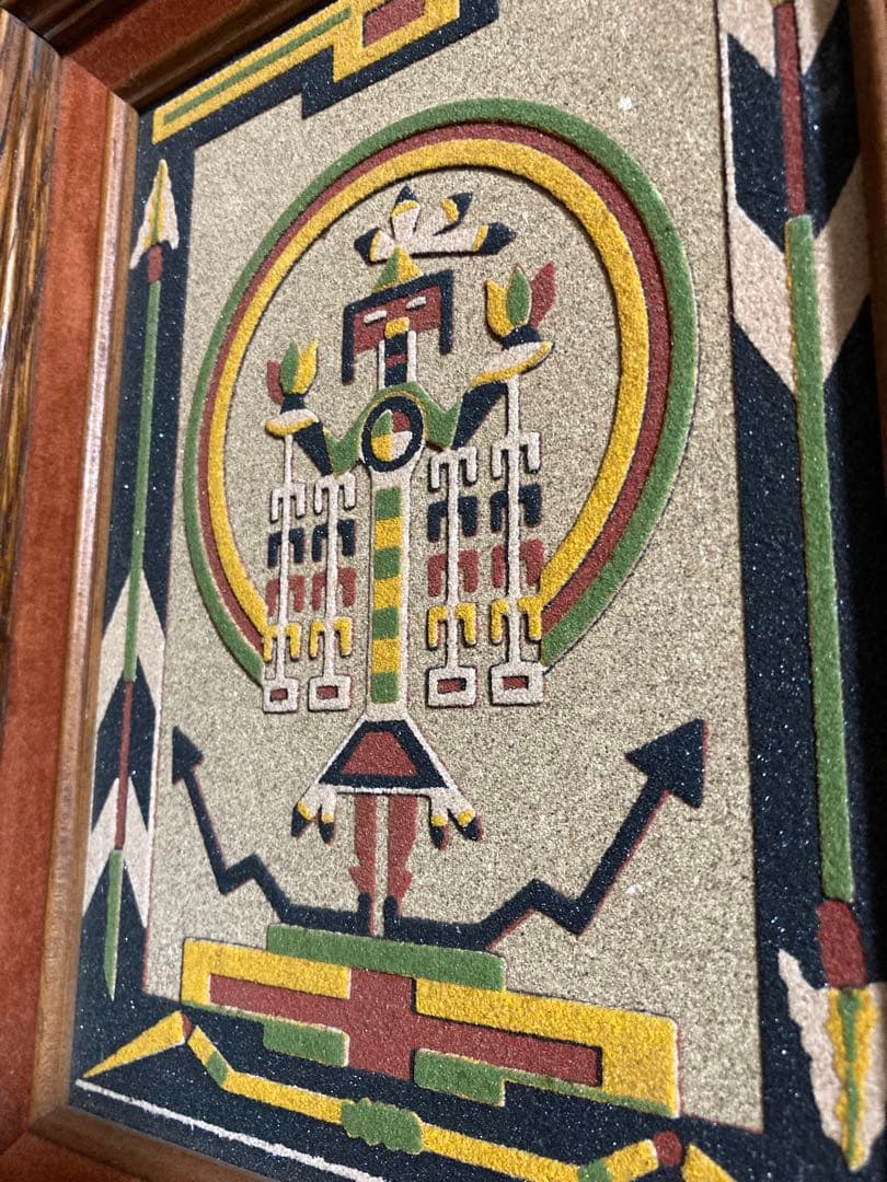 砂絵アート 木製フレーム　USA サンドアート　希少アート作品