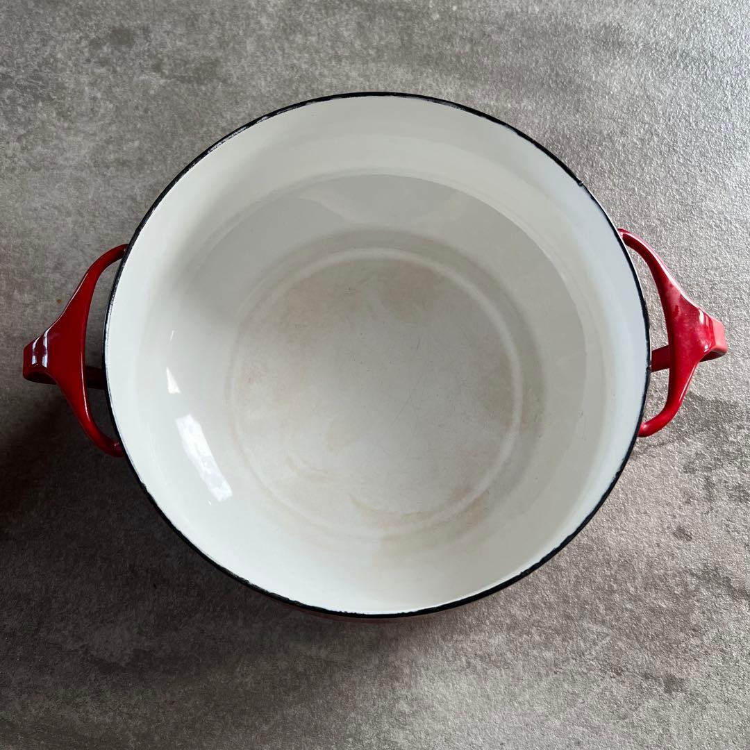 DANSK 赤 ホーロー鍋 蓋付き
