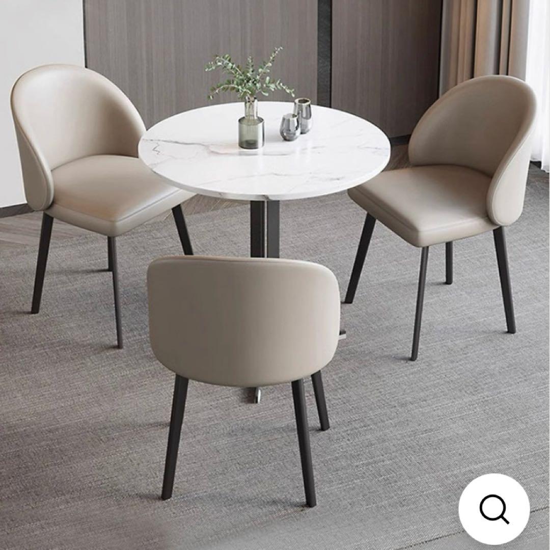 ライトグレー 楕円形背もたれ ダイニングチェア