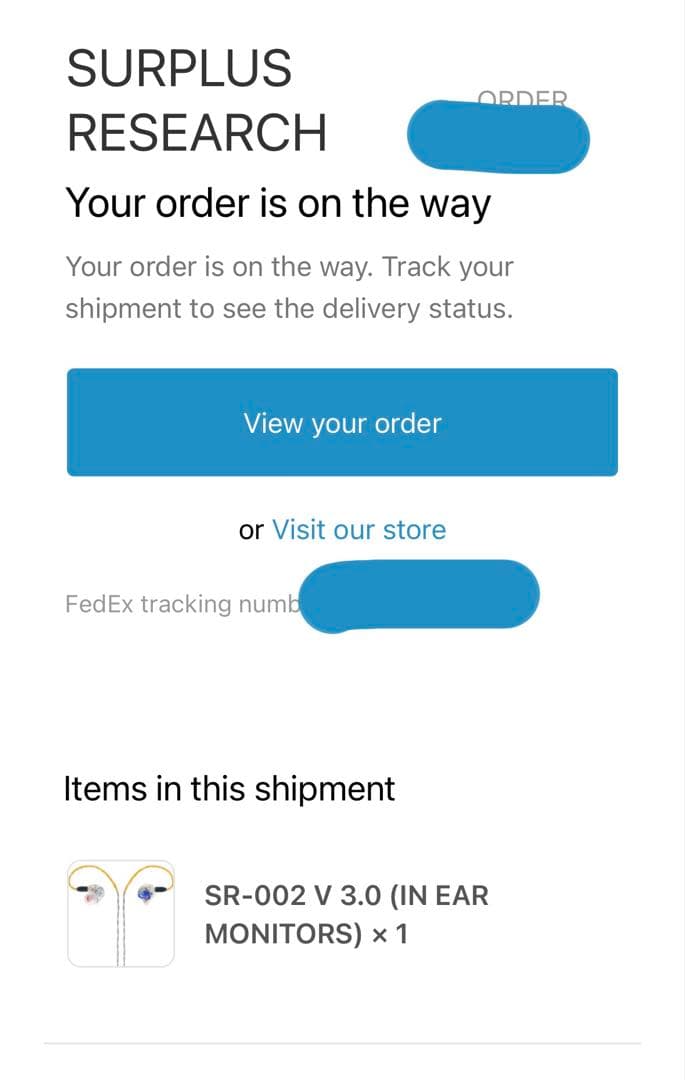 小*川様 surplus research SR-002 V 3.0 イヤホン