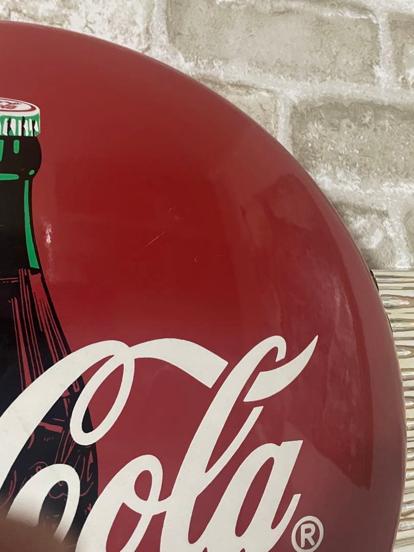 Coca Cola コカコーラ　看板 ボタン 丸型 羽根　アメリカン雑貨 壁掛け