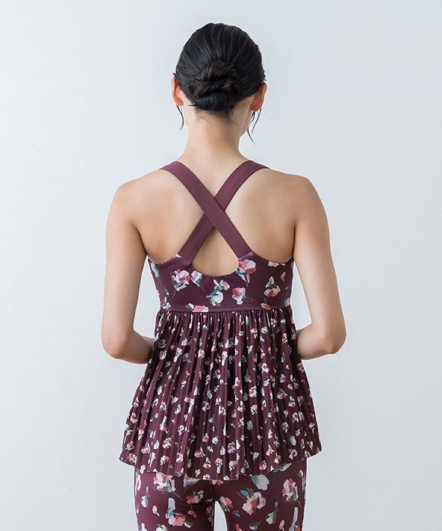 【SUKALA】 ローズプリントプリーツタンクトップ Sサイズ