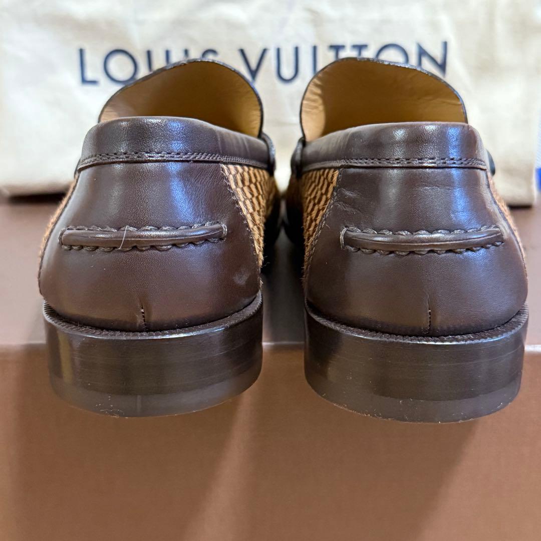 ルイヴィトン ✨新品未使用✨ダミエソバージュ ハラコレザーローファー ブラウン