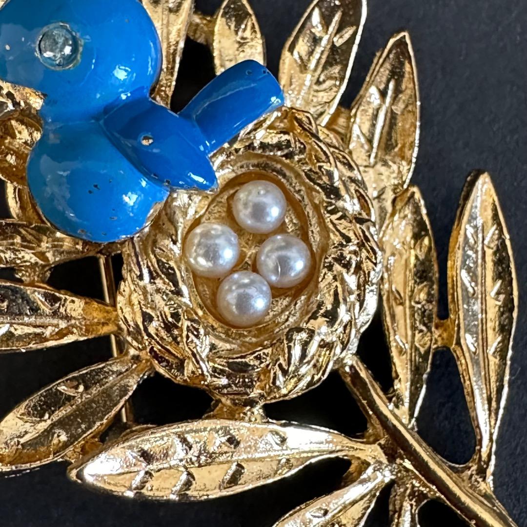 TRIFARI トリファリ ブローチ 青い鳥 しあわせの青い鳥 米国 ブルー