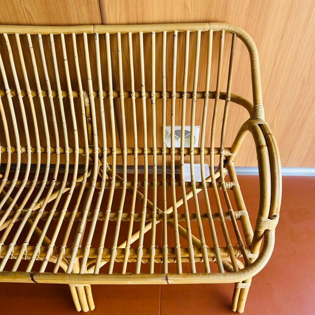 ラタンチェア ベンチ ソファ 天然素材 ナチュラル 椅子 2人掛け