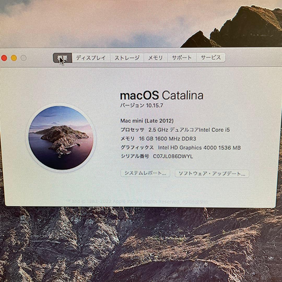 Macデスクトップ Mac mini(Late 2012) 2.5GHz/16GB/SSD500GB