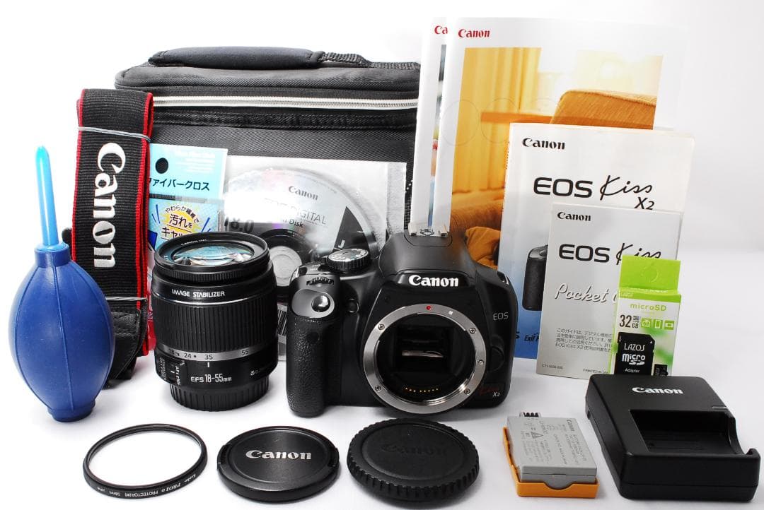 Canon Kiss X2✨　レンズセット　手ぶれ補正　ケース付き