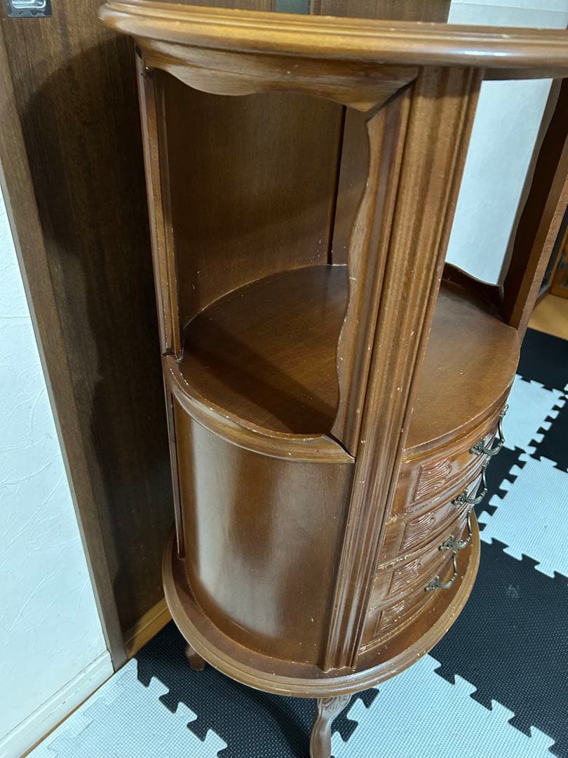 アンティーク　猫脚　キャビネット　電話台