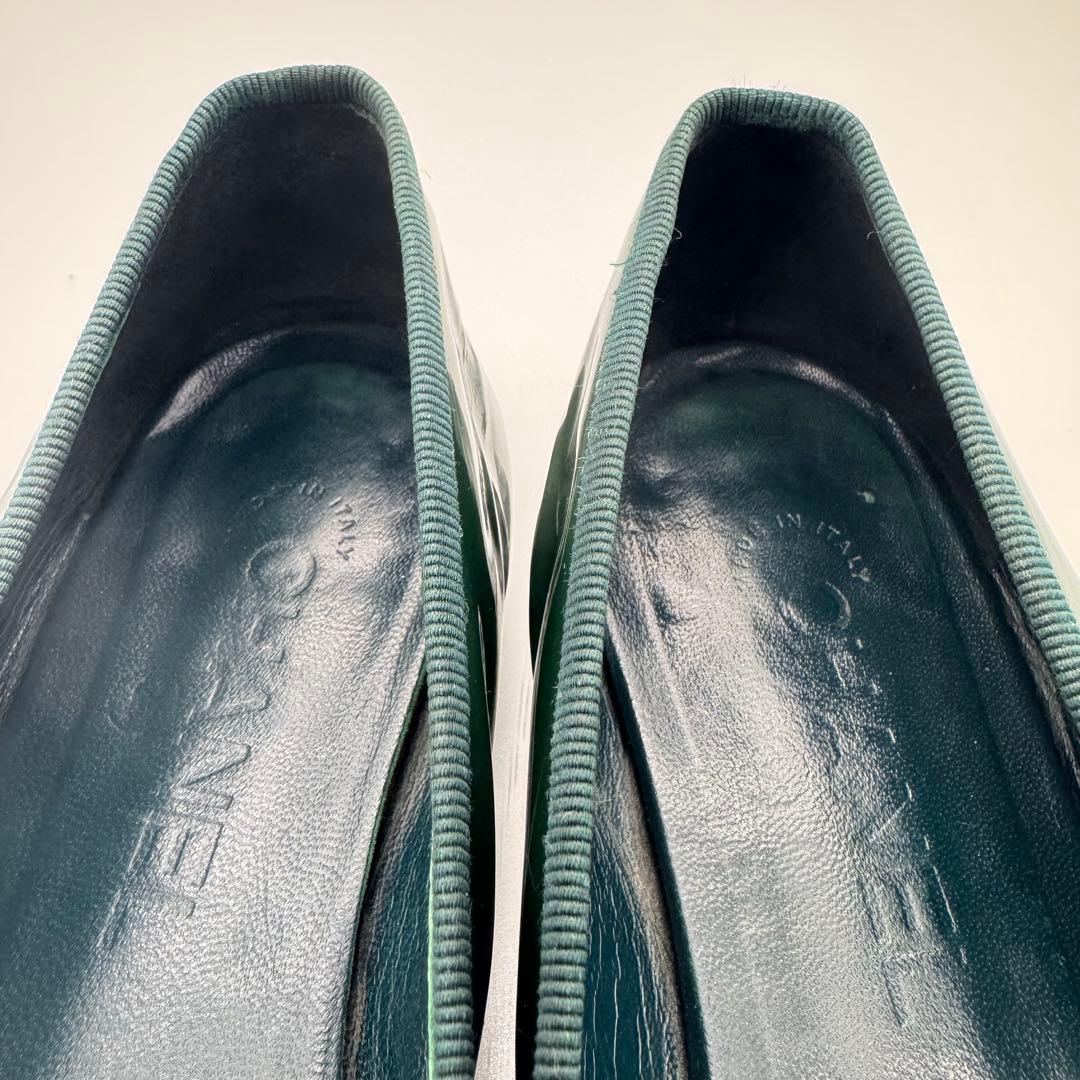 シャネル CHANEL フラットシューズ バレエシューズ 37.5 エナメル