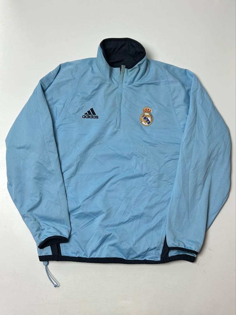adidas レアル・マドリード　ハーフジップ　サッカーウェア　ネイビー　XO
