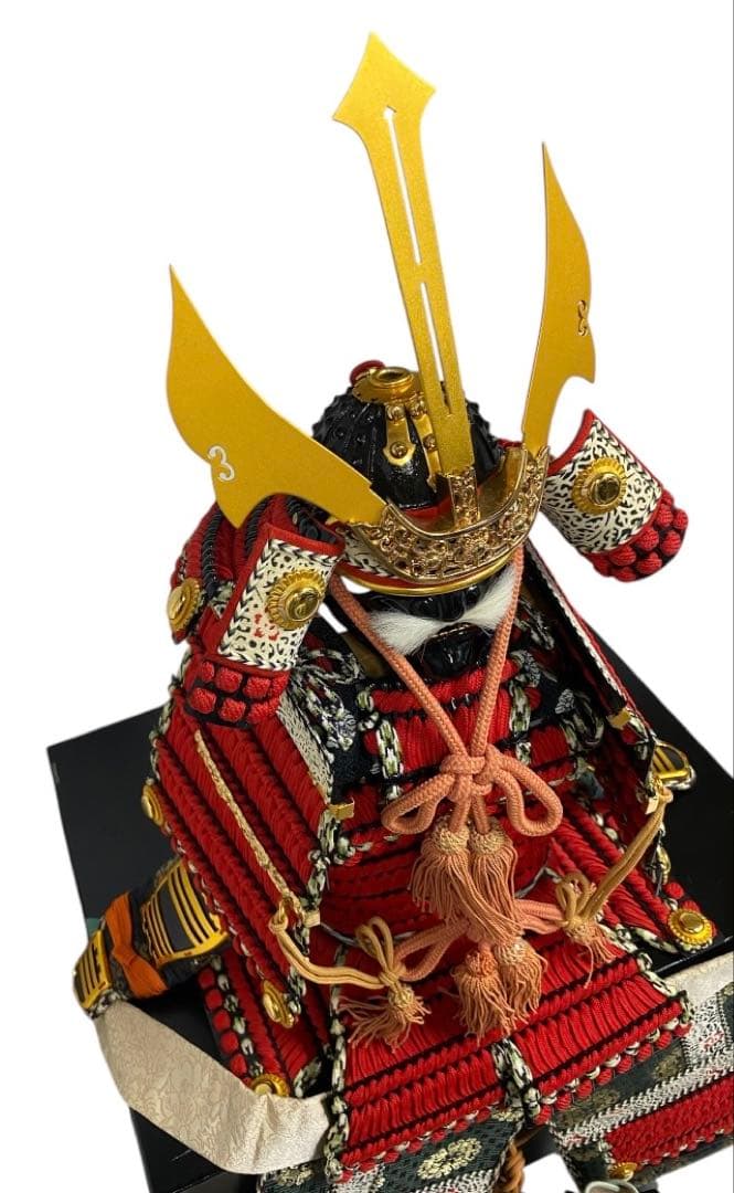 甲冑師 力石甲人作 鎌倉時代　赤糸威大鎧　収納箱付き　五月人形　25ア314