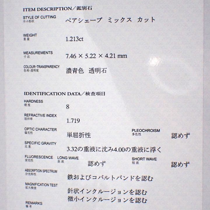 【スリランカ産】コバルトスピネル